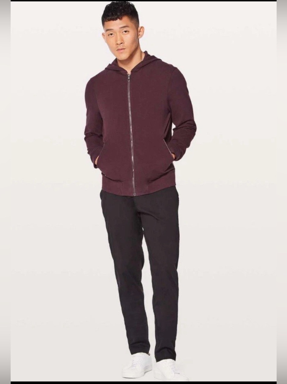 Lululemon Cross Cut Full Zip Hoodie Jacket In Black Cherry Men’s Size Small